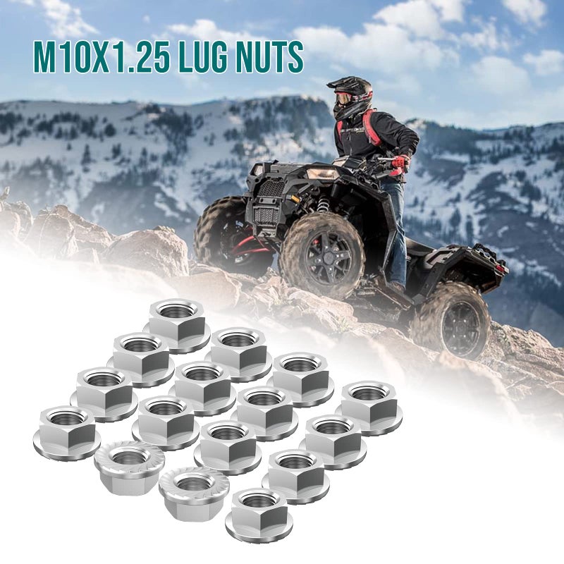 Alpha Rider M10x1.25 Locking Lug Nuts for Yamaha Blaster Banshee Raptor Warrior YFZ450 YFZ660 Kawasaki 400 Suzuki 400 Honda TRX (16 PCS) - Image 2